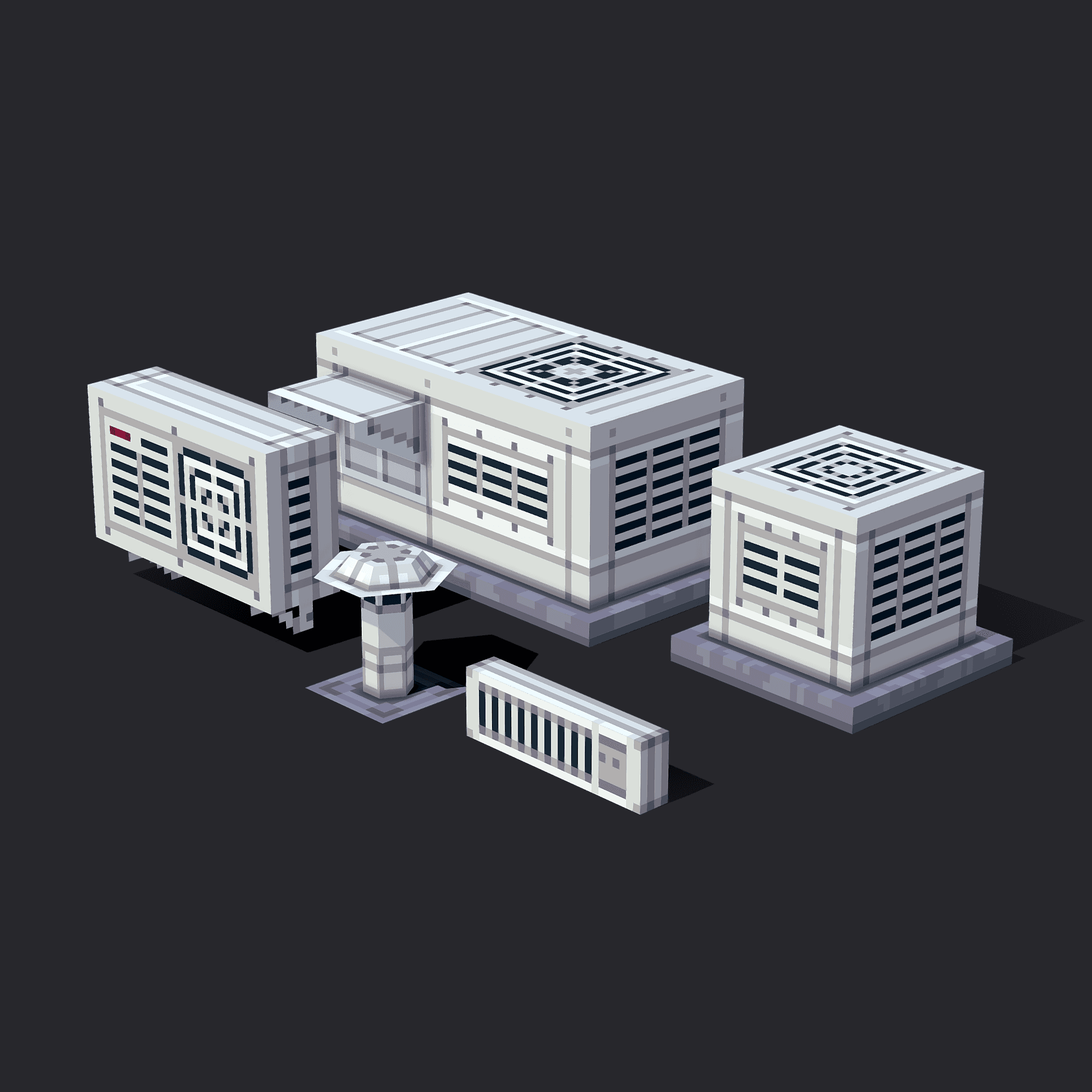 stylized image of a lowpoly AC pack 3D asset